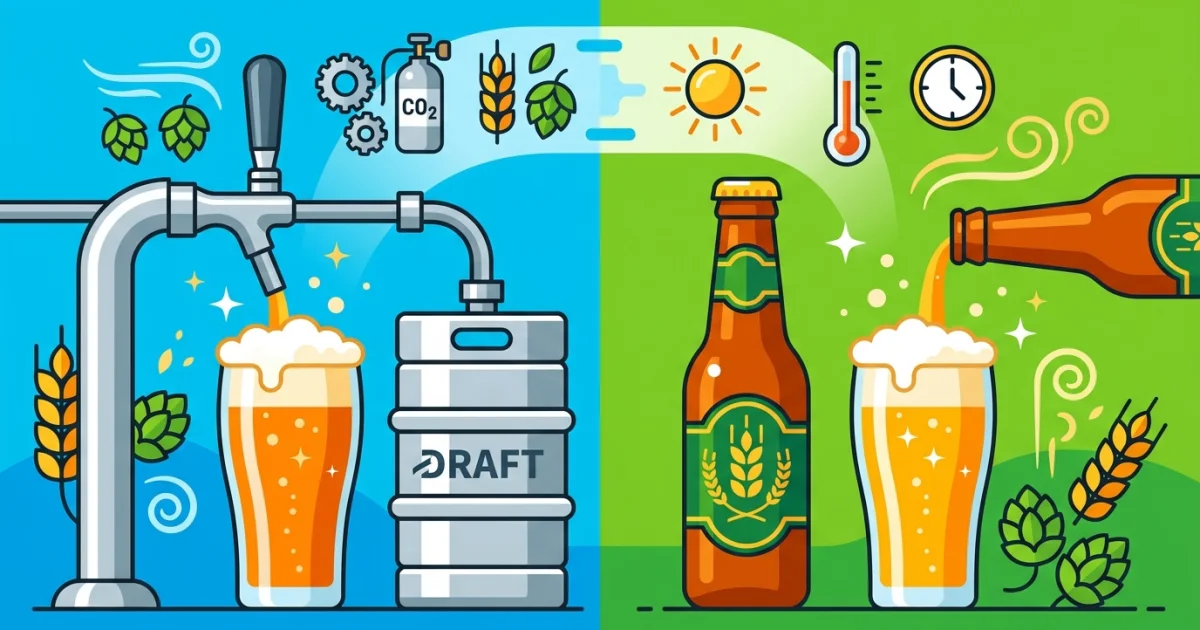 The Real Difference Between Bottle and Draft Beer
